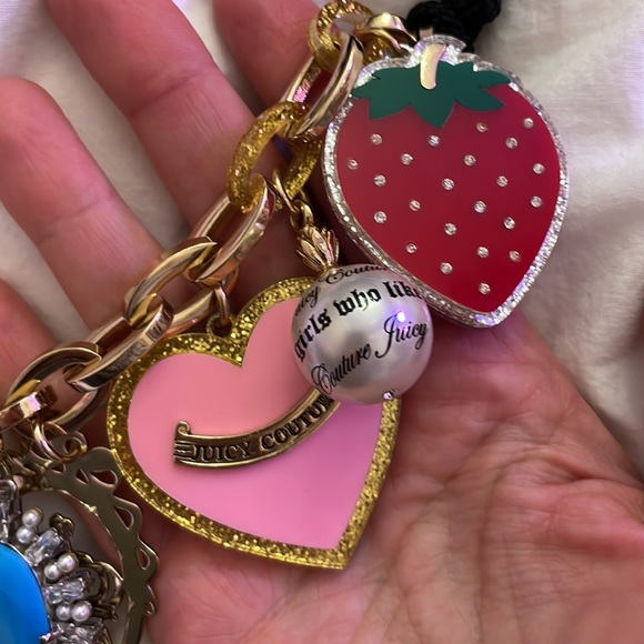 Vintage XL glitter Juicy Couture charm necklace RARE mint Y2K LARGE charms - Picture 13 of 17